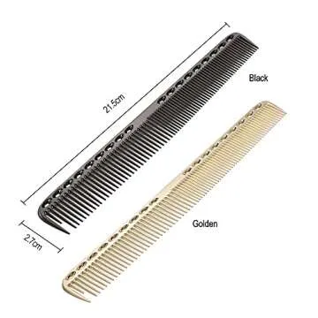 Anself Hair Comb Professional Salon Hairdressing Comb Metal Hair Cutting Comb (Gold)