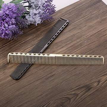 Anself Hair Comb Professional Salon Hairdressing Comb Metal Hair Cutting Comb (Gold)