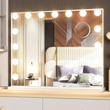 Manocorro Lighted Vanity Mirror with 15 LED Bulbs