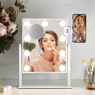Hollywood Makeup Mirror 9 LED Lights 360 Rotation Dimmable