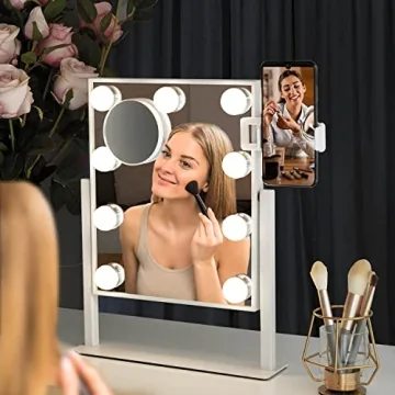 Hollywood Makeup Mirror 9 LED Lights 360 Rotation Dimmable