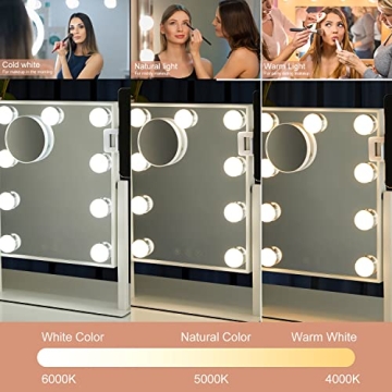 Hollywood Makeup Mirror 9 LED Lights 360 Rotation Dimmable