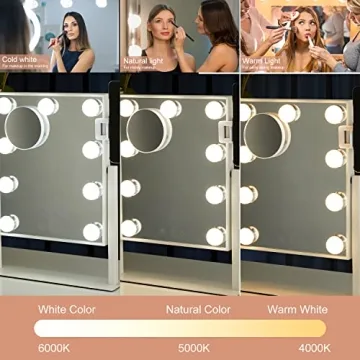 Hollywood Makeup Mirror 9 LED Lights 360 Rotation Dimmable