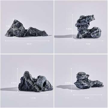 4PCS Original Design Product Photography Background Props Waterproof Hard Emulate Landscaping Rock P...