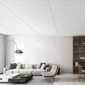 Art3d 6-Pack Slat Design 3D Wall Panels - PVC Decorative Ceiling Tiles