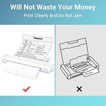 Odaro Thermal Printer Paper 8.5 x 11 US Letter Size Paper, Multipurpose Office White Paper - 100 sheets, Compatible with M08F, M832, MT800, MT800Q And Other Letter Portable Printers