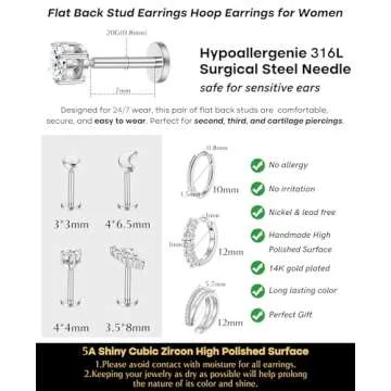 Trendy Dainty Gold Earrings Set for Women Hypoallergenic