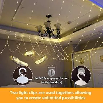 HXWEIYE 300LED Fairy Curtain Lights for Bedroom Warm White, 3mx3m 8 Modes USB Plug in Window Christmas Led String Hanging Lights with Remote for Backdrop Wedding Party Home Garden Outdoor Indoor