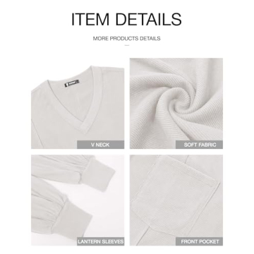 BTFBM Women's V Neck Pullover Comfortable Tunic Top