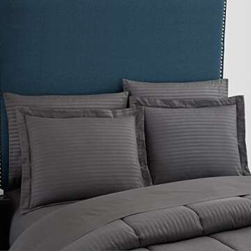 Elegant Queen Comforter Set 8 Piece Bed in a Bag with Stylish Design and Soft Sheets