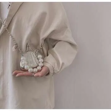 Zenosy Mini Pearl Evening Bag for Women Fashion Handbag Satchel Purse Shoulder Bag Crossbody Purse with Pearls