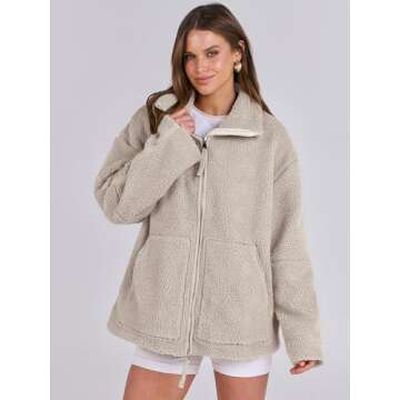 Warm Oversized Sherpa Fleece Jacket for Women