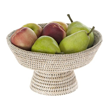 KOUBOO La Jolla Rattan Fruit Bowl Elegant White Wash Design