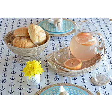 KOUBOO La Jolla Rattan Fruit Bowl Elegant White Wash Design