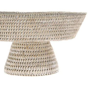 KOUBOO La Jolla Rattan Fruit Bowl Elegant White Wash Design