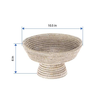 KOUBOO La Jolla Rattan Fruit Bowl Elegant White Wash Design