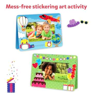 Skillmatics Art Activity - Dot It Photo Frames, No Mess Sticker Art for Kids, Craft Kits, DIY Photo Frames, Travel Toys, Fine Motor Skills, Gifts for Boys & Girls Ages 3, 4, 5, 6, 7