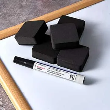 Dry Erase Erasers, Eeoyu 40 Pack Magnetic Whiteboard Dry Erasers Chalkboard Cleaner Wiper for Kids and Classroom Teacher Supplies Home and Office, Black