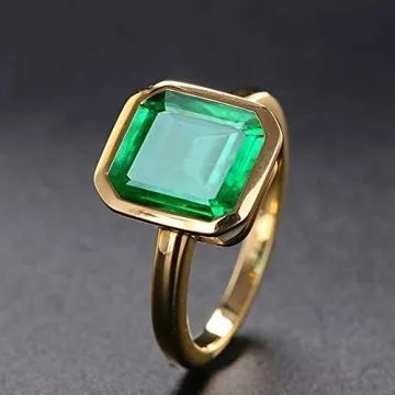 Buy RIZILIA Solitaire Ring with Emerald Cut CZ Stone