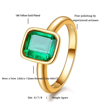 Buy RIZILIA Solitaire Ring with Emerald Cut CZ Stone