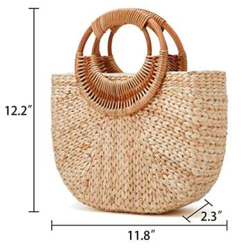 Tote Bag for Women Large Straw Beach Bag Summer Woven Tote Bags Straw Hobo Handbag Purse Fashion Moon Bag Bucket Bag 2023