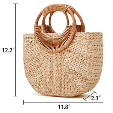 Tote Bag for Women Large Straw Beach Bag Summer Woven Tote Bags Straw Hobo Handbag Purse Fashion Moon Bag Bucket Bag 2023
