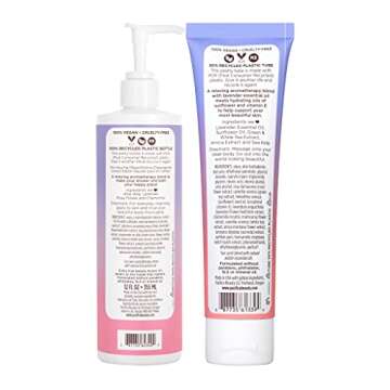 Pacifica Beauty Lavender Moon Body Wash with Pump and Body Lotion Set, Moisturizing, Hydrating, Aloe...