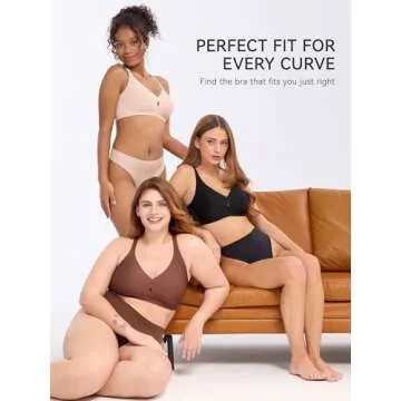 LUCKMEEY Bras for Women No Underwire Push Up Wireless Bra Seamless Bras Full Coverage Supportive Everyday Bras with Lift