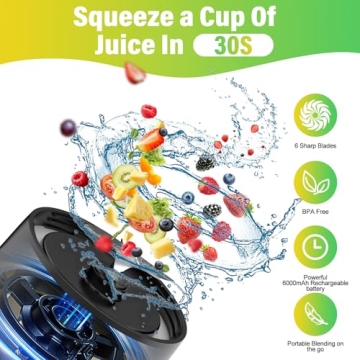 BESNOOW Portable Blender - 360W Personal Blender for Health, Travel & Gym