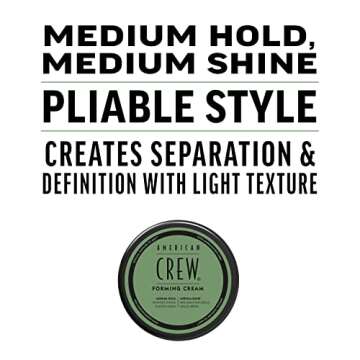 American Crew Men's Hair Forming Cream, Like Hair Gel with Medium Hold & Medium Shine, 3 oz