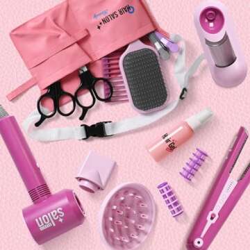 Madzee Girls Beauty Hair Salon Toy Set for Creative Play