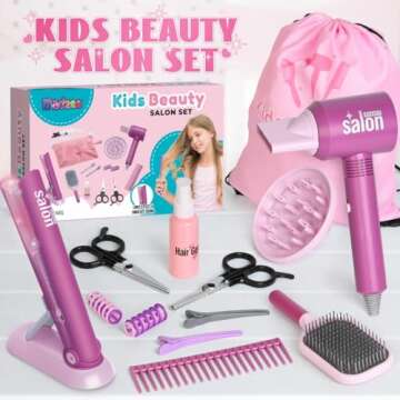 Madzee Girls Beauty Hair Salon Toy Set for Creative Play