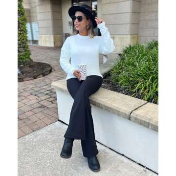 G4Free Fleece Lined Yoga Pants for Women Thermal Warm Flared Leggings with Pockets Soft Stretchy Fleece Winter Pants(Black,M)