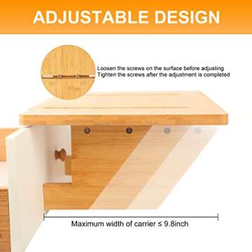 Cat Window Perch, Wall Mount Cat Window Hammock for Indoor Cats, Durable Sturdy Natural Bamboo Cat Window Seat, Fit Window Sills with Gaps (Yellow)