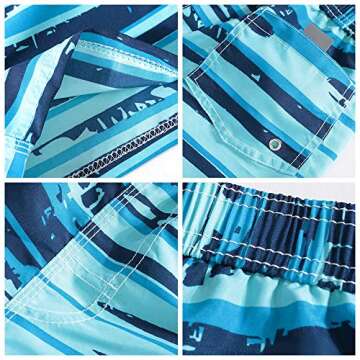 Boys Swim Trunks, Quick Dry Beach Swim Shorts Little Boys Bathing Suit Swimsuit Toddler Boy Swimwear with Mesh Lining, 3-14 Years (3-4 Years, Sky Blue)