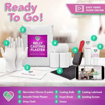 Luna Bean Deluxe Belly Casting Kit, Easy Pregnancy Belly Cast with Smooth Finish - Gifts for Expecting Mom, Baby Nursery Décor Keepsake, Pregnant Mom to Be Gift, Pregnancy Must Haves