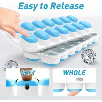 Durable Stackable Ice Cube Trays - 4 Packs for 56 Cubes