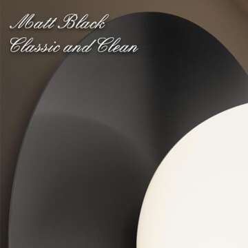 Edwarmlux 1 Light Wall Sconce, Mid Century Modern Globe Wall Sconce, Ceiling Light Fixture, Vanity Light Fixture, Indoor Wall Light for Living Room Bedroom Hallway Bathroom Entry (Matt Black)