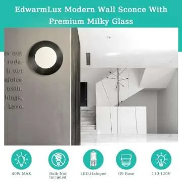 Edwarmlux 1 Light Wall Sconce, Mid Century Modern Globe Wall Sconce, Ceiling Light Fixture, Vanity Light Fixture, Indoor Wall Light for Living Room Bedroom Hallway Bathroom Entry (Matt Black)