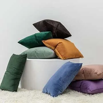 JUSPURBET Jam Velvet Throw Pillow Covers 20x20 inch Set of 2 for Living Room Couch Bedroom Decorative Luxury Soft Cushion Cases with Invisible Zipper