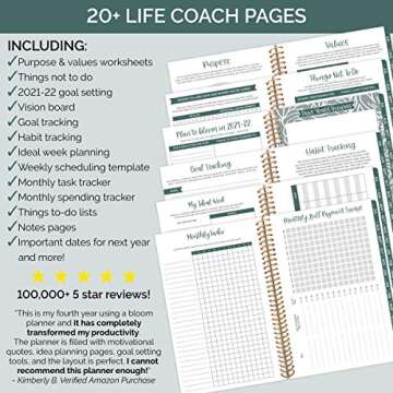 Bloom Daily Academic Planner 2021-2022 - Stylish & Functional