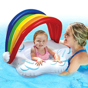 SwimSchool Rainbow Baby Pool Float for Infants 6-18 Months