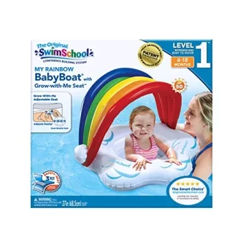SwimSchool Rainbow Baby Pool Float for Infants 6-18 Months