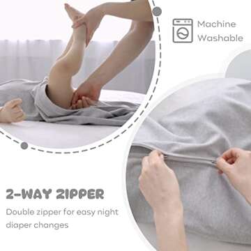 Yoofoss Baby Sleep Sack 0-3 Months 100% Cotton 0.5 TOG Baby Sleeping Bag 2-Way Zipper Toddler Wearable Blankets 3 Pack Breathable Lightweight (X-Small)