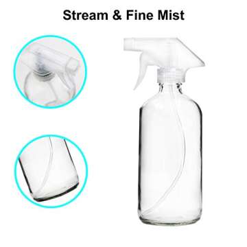 Youngever 4 Pack Empty Glass Spray Bottle, 8 Ounce Clear Glass Spray Bottle for Essential Oils with Extra Durable Trigger Sprayers