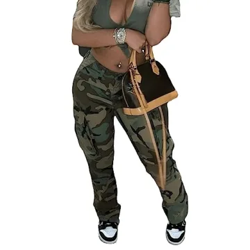 Stylish Camo Cargo Pants For Women With Pockets