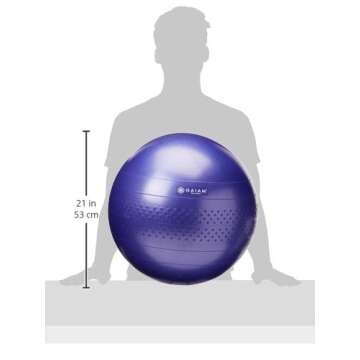 Gaiam 05-51980 Total Body Balance Ball Kit - Includes 55cm Anti-Burst Stability Exercise Yoga Ball, Air Pump & Workout Video - Purple