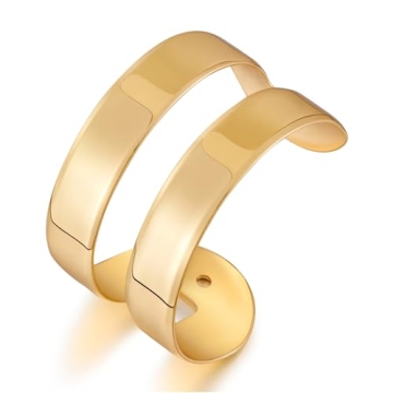 CUFELMU Gold Open Cuff Bangle Bracelet - Chic Statement Jewelry for Women