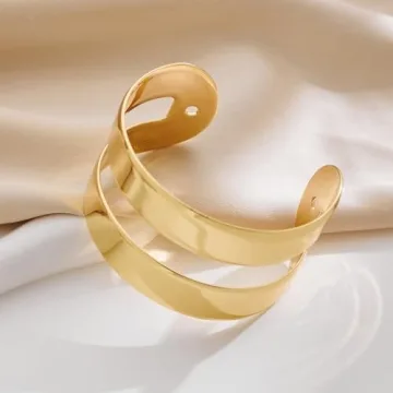 CUFELMU Gold Open Cuff Bangle Bracelet for Women