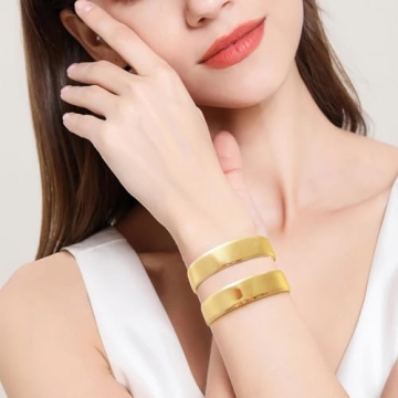CUFELMU Gold Open Cuff Bangle Bracelet for Women